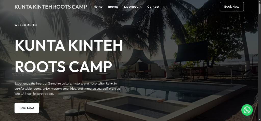 Portfolio Case Study: KUNTA KINTEH ROOTS CAMP Booking Website Full Page Screenshot 12 5 1024x475